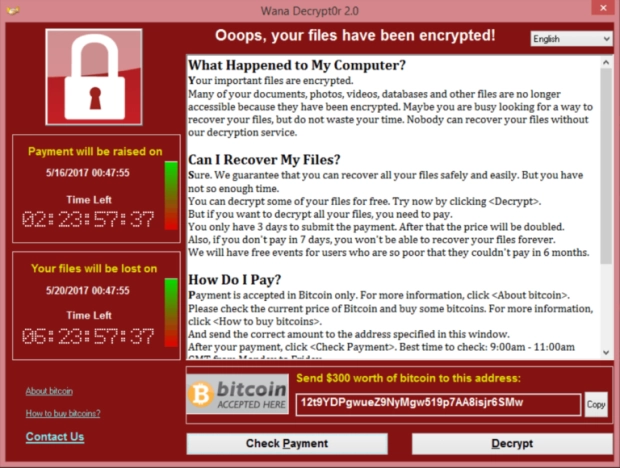Attaque informatique "WANNACRY"
